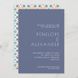 Stijlvol, minimalistisch blauw Geometrisch Kathode Kaart