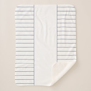 Stijlvol minimalistisch blauw gestreepte werpdeken sherpa deken