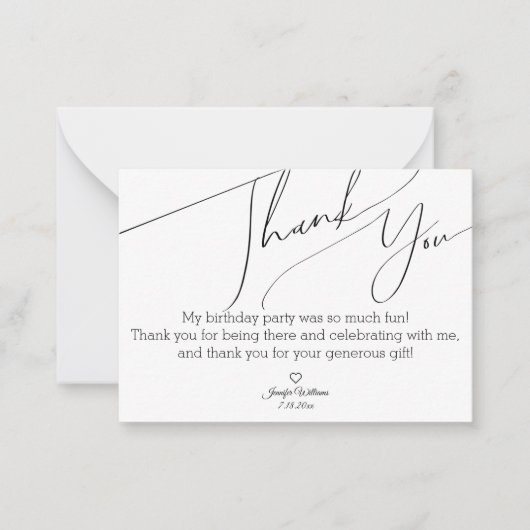 stijlvol , minimalistisch chic dank je wel 16 notitiekaartje (Voorkant)