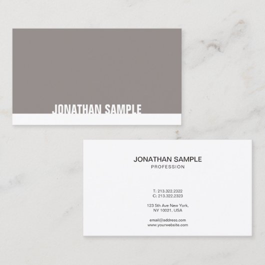 Stijlvol, minimalistisch design bruin papier, rend visitekaartje (Voorkant / Achterkant)