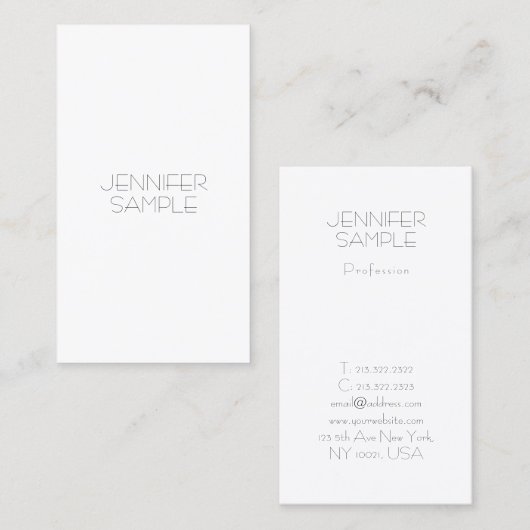 Stijlvol minimalistisch design Modern Luxe Plain C Visitekaartje (Voorkant / Achterkant)