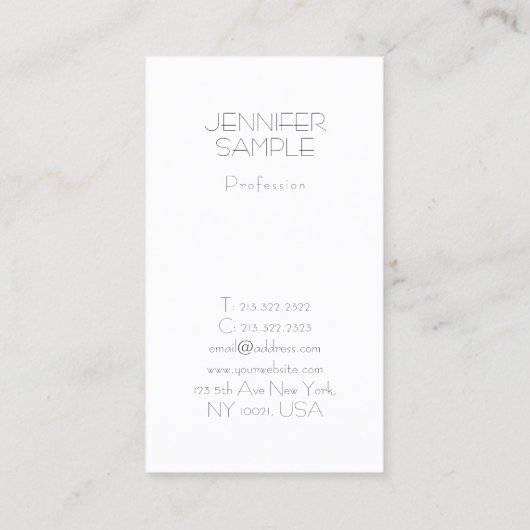 Stijlvol minimalistisch design Modern Luxe Plain C Visitekaartje (Achterkant)