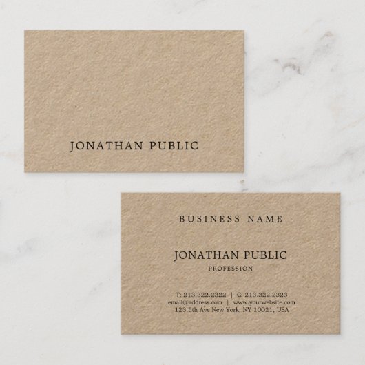 Stijlvol minimalistisch design Modern Unique Plain Visitekaartje (Voorkant / Achterkant)