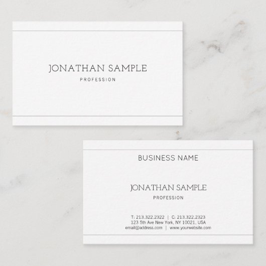 Stijlvol minimalistisch design Professional Modern Visitekaartje (Voorkant / Achterkant)