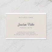 Stijlvol, minimalistisch elegant, eenvoudig modern visitekaartje (Achterkant)