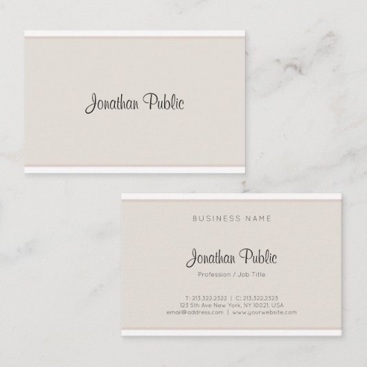 Stijlvol, minimalistisch elegant, eenvoudig modern visitekaartje (Voorkant / Achterkant)