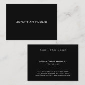 Stijlvol minimalistisch elegant zwart, eenvoudig m visitekaartje (Voorkant / Achterkant)