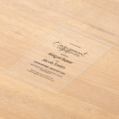 Stijlvol minimalistisch engagement acryl uitnodigingen (Laagn)