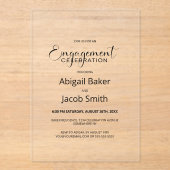 Stijlvol minimalistisch engagement acryl uitnodigingen (Voorkant)