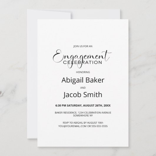 Stijlvol minimalistisch engagement kaart (Voorkant)