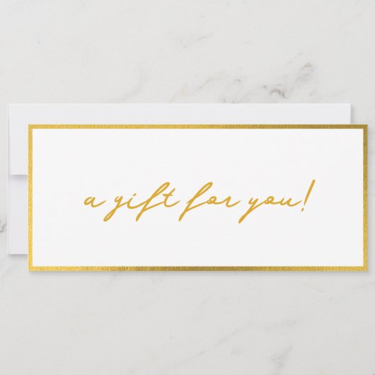 Stijlvol Minimalistisch Goud & Wit Cadeaubon (Achterkant)