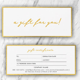Stijlvol Minimalistisch Goud & Wit Cadeaubon