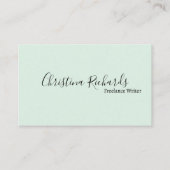 Stijlvol minimalistisch groen visitekaartje (Voorkant)