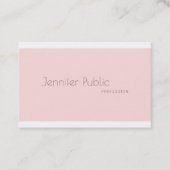 Stijlvol minimalistisch modern Trendy Plain Blush  Visitekaartje (Voorkant)
