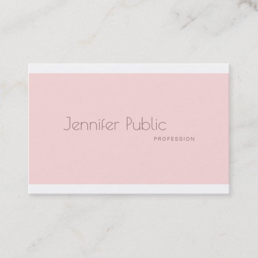 Stijlvol minimalistisch modern Trendy Plain Blush  Visitekaartje (Voorkant)