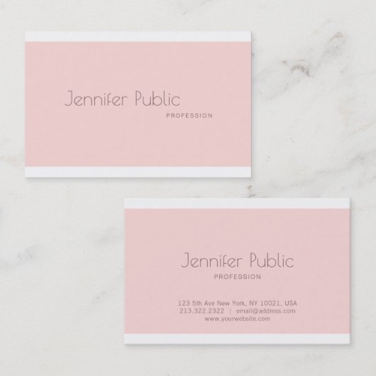 Stijlvol minimalistisch modern Trendy Plain Blush  Visitekaartje (Voorkant / Achterkant)
