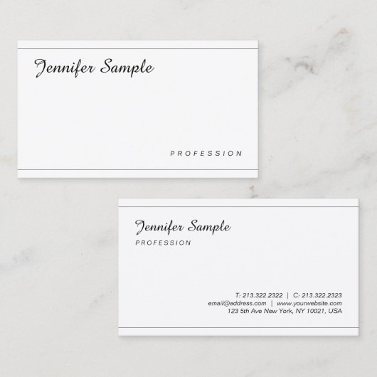 Stijlvol, minimalistisch, modern visitekaartje (Voorkant / Achterkant)