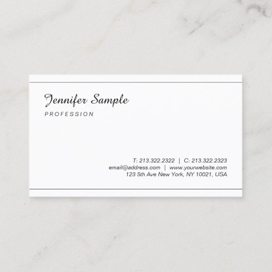 Stijlvol, minimalistisch, modern visitekaartje (Achterkant)