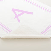 Stijlvol minimalistisch monogram frame dekbed sherpa deken (3/4)