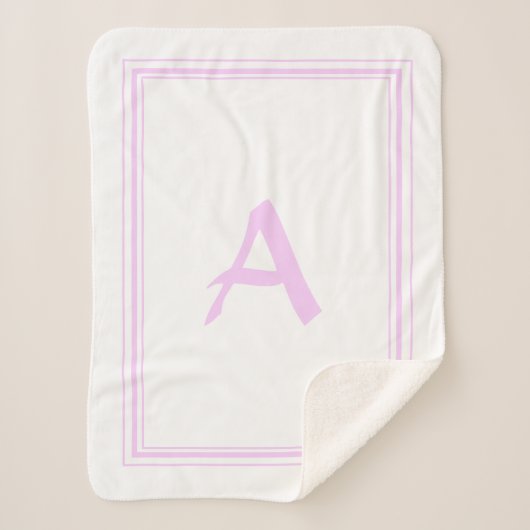 Stijlvol minimalistisch monogram frame dekbed sherpa deken (Voorkant)