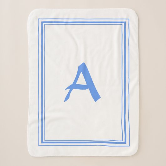 Stijlvol minimalistisch monogram frame dekentje sherpa deken (Voorkant)