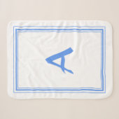 Stijlvol minimalistisch monogram frame dekentje sherpa deken (Voorkant (horizontaal))