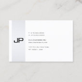 Stijlvol minimalistisch monogram Modern Slank Visitekaartje (Achterkant)