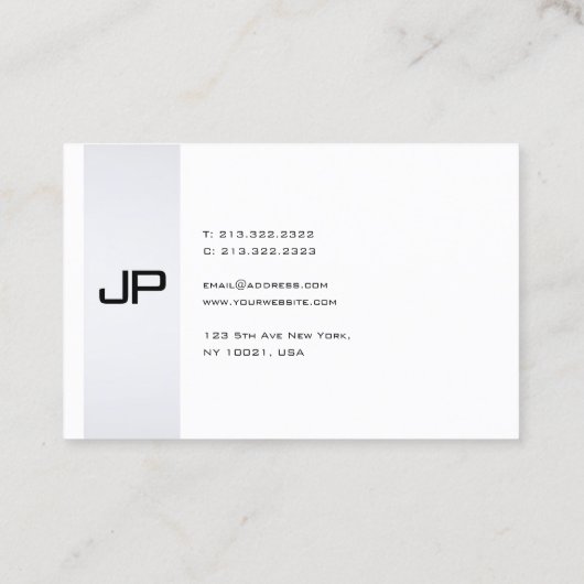 Stijlvol minimalistisch monogram Modern Slank Visitekaartje (Achterkant)
