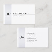 Stijlvol minimalistisch monogram Modern Slank Visitekaartje (Voorkant / Achterkant)