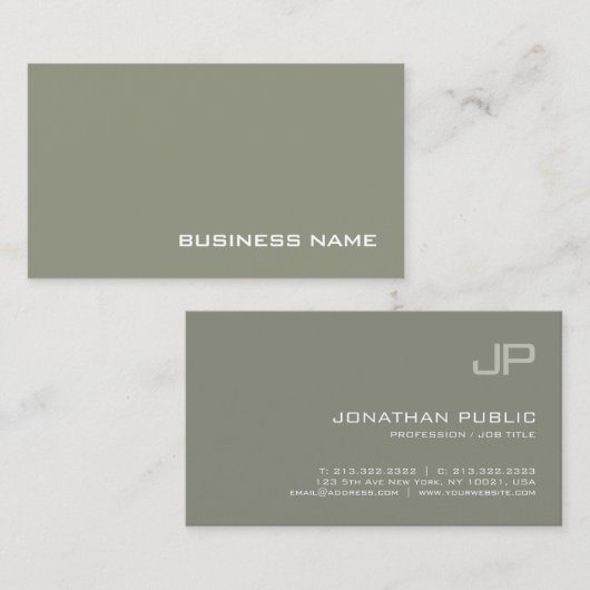 Stijlvol minimalistisch monogram ontwerp Modern Lu Visitekaartje (Voorkant / Achterkant)