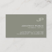 Stijlvol minimalistisch monogram ontwerp Modern Lu Visitekaartje (Achterkant)