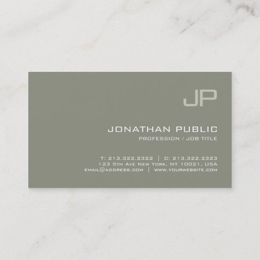 Stijlvol minimalistisch monogram ontwerp Modern Lu Visitekaartje (Achterkant)