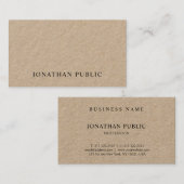 Stijlvol minimalistisch ontwerp Uniek platte Kraft Visitekaartje (Voorkant / Achterkant)