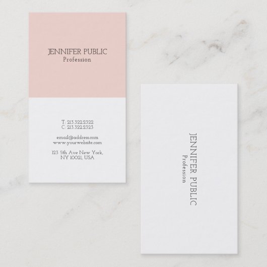 Stijlvol, minimalistisch ontwerp, zwart roze visitekaartje (Voorkant / Achterkant)