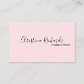 Stijlvol minimalistisch roze visitekaartje (Voorkant)