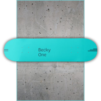 Stijlvol minimalistisch tekstontwerp op teal persoonlijk skateboard