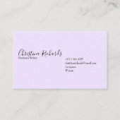 Stijlvol, minimalistisch Violet Visitekaartje (Achterkant)