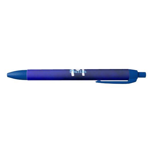 Stijlvol minimalistisch wit en blauw monogram zwarte inkt pen (Bodem)