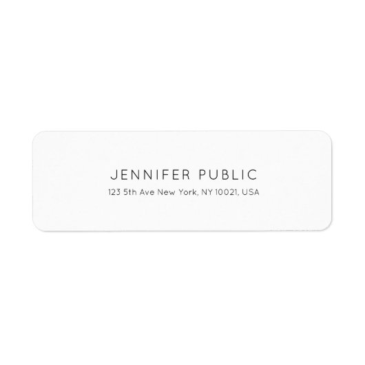 Stijlvol, minimalistisch wit vlak, professioneel m etiket (Voorkant)