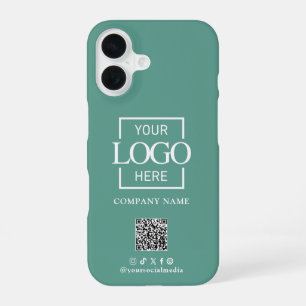 Stijlvol minimalistisch zakelijk logo en QR-code iPhone 16 Hoesje