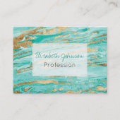 Stijlvol Mint Gold Abstract marble Liquid Paint Visitekaartje (Voorkant)