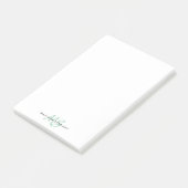 Stijlvol Mint Green Chic Script Monogram penseel Post-it® Notes (Schuin)