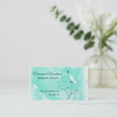 Stijlvol Mint Green Flourish Visitekaartje (Staand voorkant)