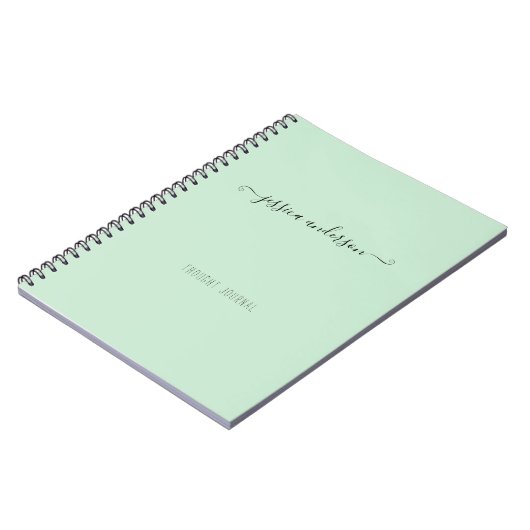 Stijlvol Mint Green Modern Calligraphy Girly Scrip Notitieboek (Linkerzijde)