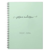 Stijlvol Mint Green Modern Calligraphy Girly Scrip Notitieboek (Voorkant)