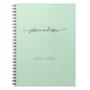 Stijlvol Mint Green Modern Calligraphy Girly Scrip Notitieboek