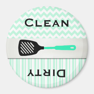 Stijlvol Mint Green Pattern Dishwasher Magnet