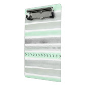 Stijlvol Mint Green Waterverf Stripes Design Mini Klembord (Angled2)