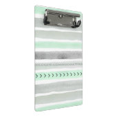 Stijlvol Mint Green Waterverf Stripes Design Mini Klembord (Schuin)