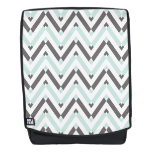 Stijlvol Mint White Gray Chevron Pattern Rugtassen